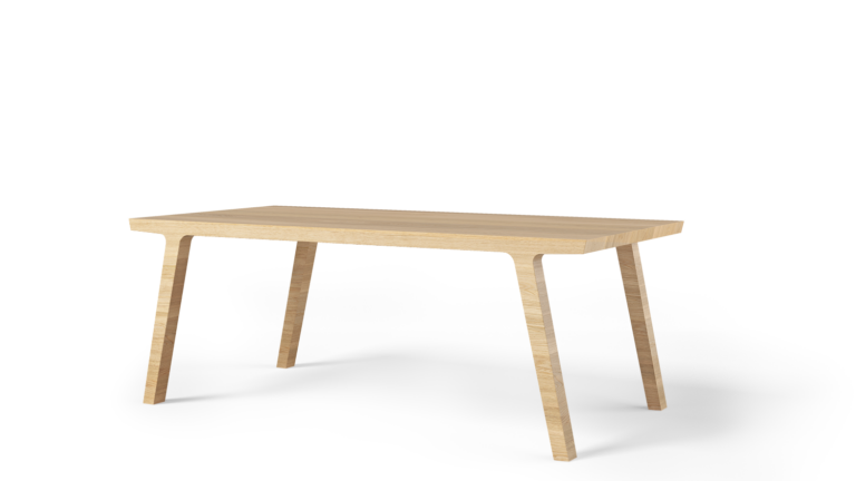 Eettafel in eiken in 200 x 100cm
