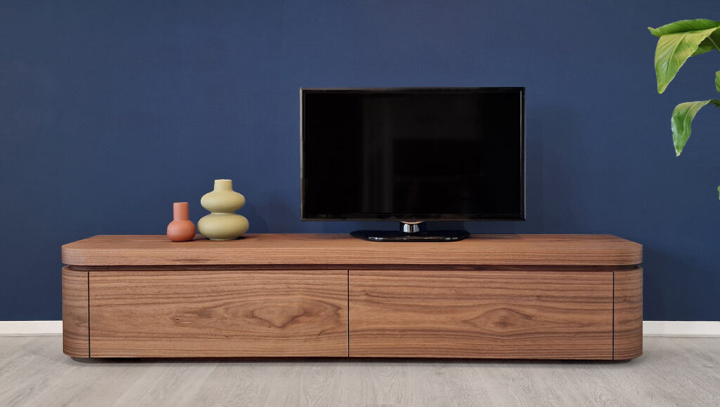 meuble de télévision en noyer