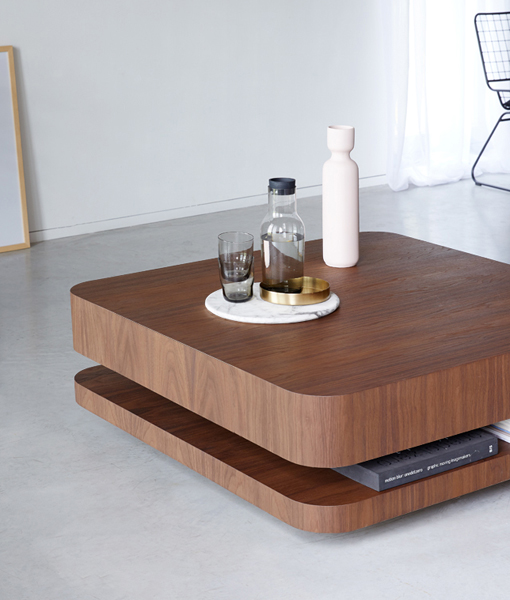 Design salontafel in notenhout RKNL20 - minimalistische houten salontafel ambachtelijk gemaakt in Nederland