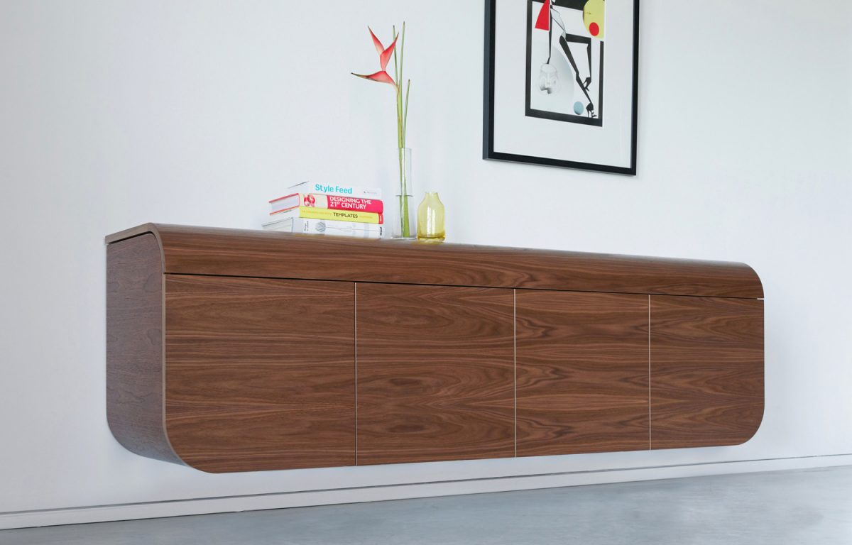 Modern dressoir klassiek notenhout - ontwerp door RKNL