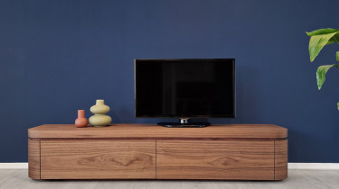 Houten TV-kast met 2 kleppen